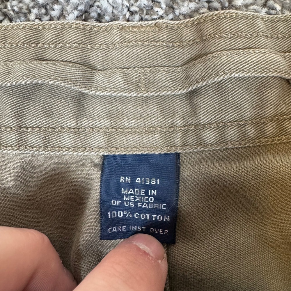 Polo Ralph Lauren Mens Khaki Tan Cotton Twill Cargo Pants 33x30 Straight‎ Leg - Picture 4 of 10